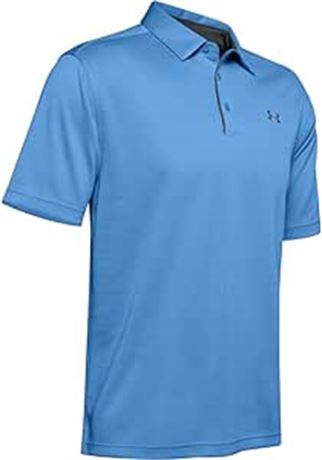 XL Tall - Under Armour Mens Tech Golf Polo, Carolina Blue (475)/Pitch Gray