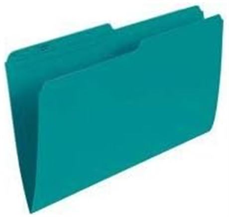 100-Pack Pendaflex Colour File Folders, 1/2 Cut Tab, Legal, Teal File Organizers