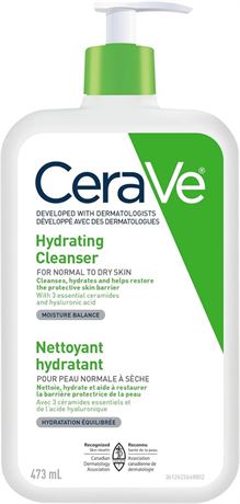 CeraVe HYDRATING Daily Face Wash, Gentle Moisturizing Non-Foaming Facial Cleanse