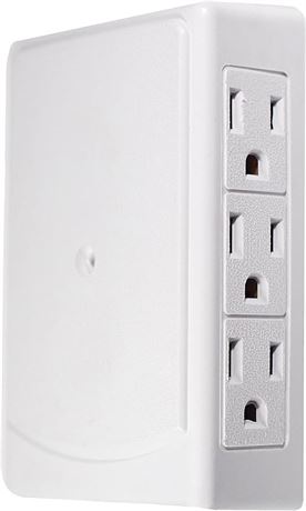 PerfPower Go Green GG-16000TSM 6 Outlet Side Mount Wall Tap-White