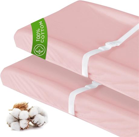 Changing Pad Cover -2 pack, 100% Cotton Changing Pad Cover/Cradle Sheets Girl