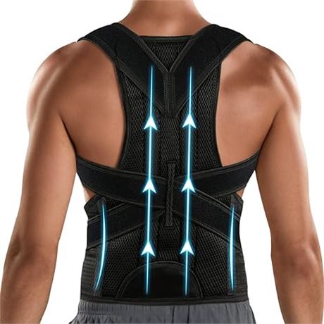 XXL, Posture Corrector for Women and Men - Adjustable Breathable Back Brace