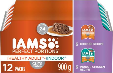 IAMS Perfect Portions Healthy Wet Cat Food Adult Grain Free Cuts in Gravy
