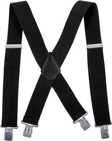 AWAYTR Men Utility Suspenders Adjustable Elastic - Heavy Duty 2 Inch Wide