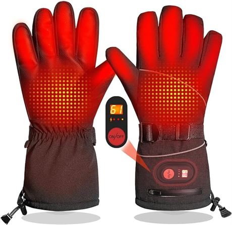 Heated Gloves for Men Women, 7.4V6000mAh Waterproof Cold Weather Gloves