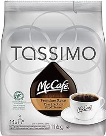 McCafe Premium Medium Dark Roast T-Discs, 14 Count, For Tassimo Coffee Makers