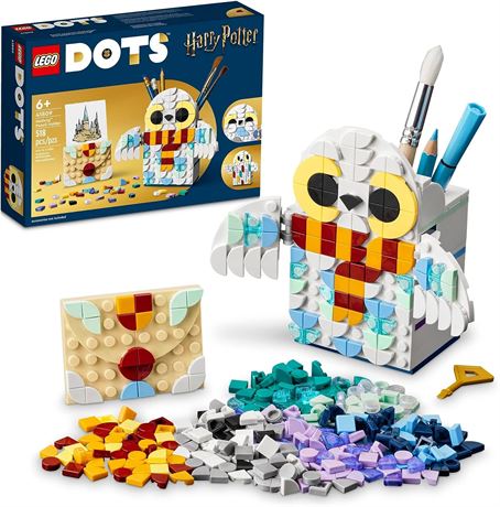 LEGO DOTS Harry Potter Hedwig Pencil Holder 41809, Craft Set for Kids Age 6+