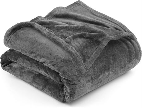 Queen  - Utopia Bedding Fleece Blanket Queen Size [Grey, 90x90 Inch]