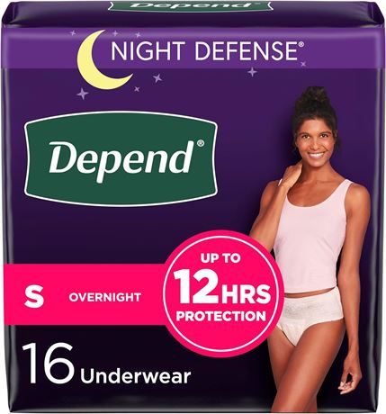 Depend Night Defense Adult Incontinence Underwear for Women, Disposable