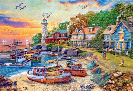 Buffalo Games - American Harbor Town - 2000 Piece Jigsaw Puzzle