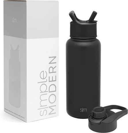 32oz Simple Modern Water Bottle with Straw & Chug Lid Insulated Stainless Steel