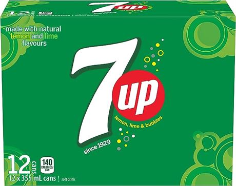 7UP Soft Drink, 355 mL/12 fl. oz., Cans, 12 Pack