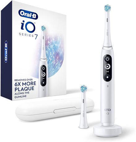 Oral B iO Series 7 Electric Toothbrush with 2 Brush Heads, White Alabster