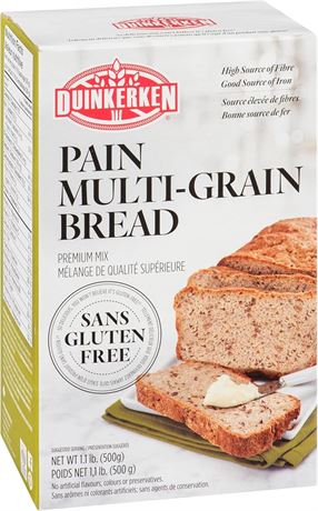 500 Grams DUINKERKEN FOODS Gluten Free High Fiber, Multi-Grain Bread Mix