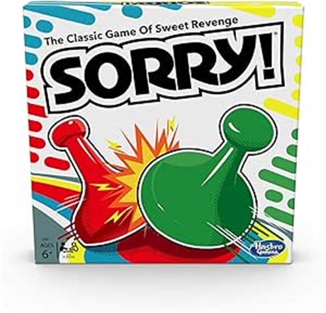 Sorry Board Game for Kids Ages 6 and Up; Classic Hasbro Board Game; Each Player
