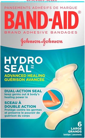 Band-Aid Hydrocolloid Bandages Large, Waterproof Adhesive Blister Cushions