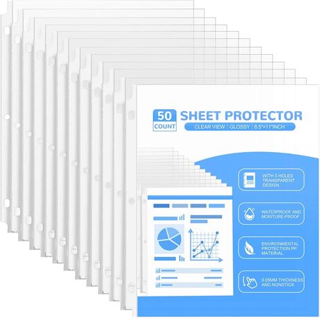 Teskyer Sheet Protectors 8.5 x 11 Inches, Clear Page