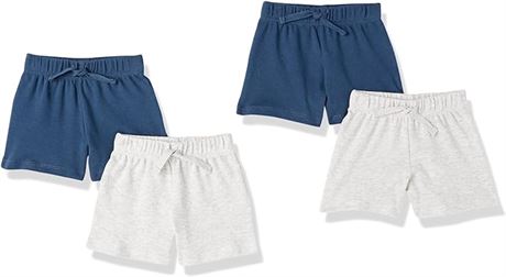 24M  Essentials Unisex Babies' Cotton Pull-On Shorts, Pack of 4