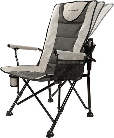 Realead Heavy Duty Camping Chair, Adjustable Folding Chair Support 400 LBS