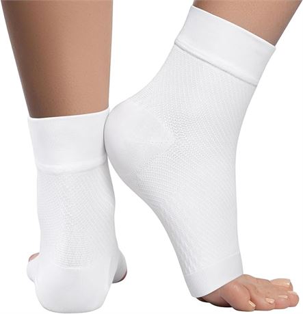 KEMFORD Ankle Compression Sleeve, Medium white