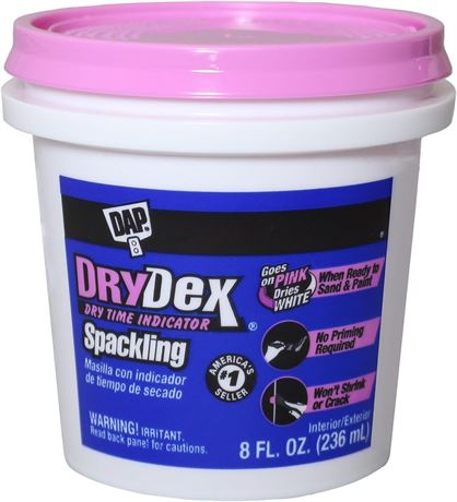 DAP 12328 DryDex Spackling Interior/Exterior, 1/2-Pint | 237ml