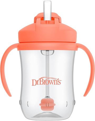 Dr. Brown’s™ Milestones™ Baby’s First Straw Cup, Coral 9 oz/270 mL