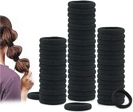 Dreamlover Hair Ties, 50 Pieces Black Hair Ties for Women and Men, Hair Elastics