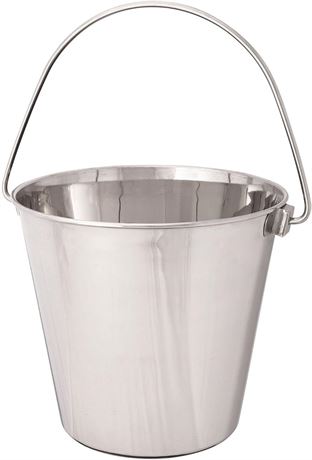 Heavy Duty Stainless Steel Pails Durable for Kennels and Farms-6-Inch, 2-Quart