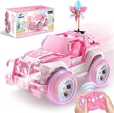 DEERC DE42 Pink RC Car, 2.4GHz Remote Control Truck for Kids Girls