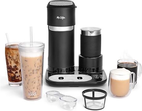 Mr. Coffee 4-in-1 Single-Serve Latte, Iced and Hot Coffee Maker | Coffee Machine