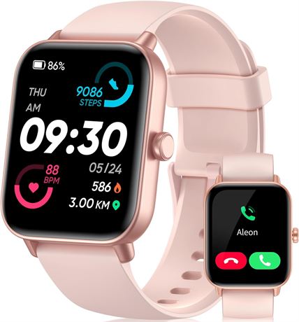Smart Watch for Men Women with Bluetooth Call,Alexa Built-in, 1.8" Pink