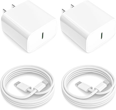 iPhone 14 13 12 11 Fast Charger, [MFi Certified] 2Pack 20W PD Type C Wall Charg