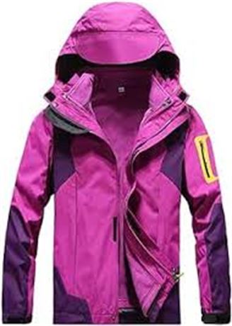 3XL - Alomoc Women's 3 in 1 Winter Jacket Outdoor Waterproof Softshell Raincoat
