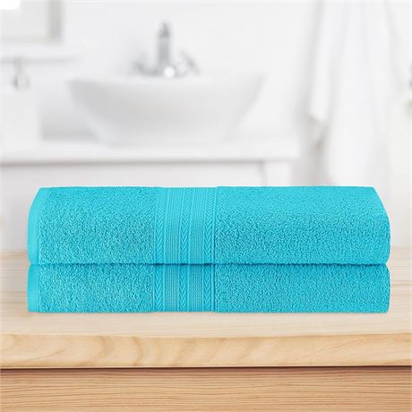 2 Piece Bath Sheet Set (34" x 68")  Superior Eco-Friendly 100% Ringspun Cotton,