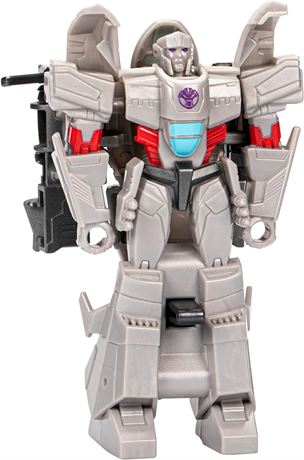 Transformers Toys EarthSpark 1-Step Flip Changer Megatron, 4-Inch Action Figure,