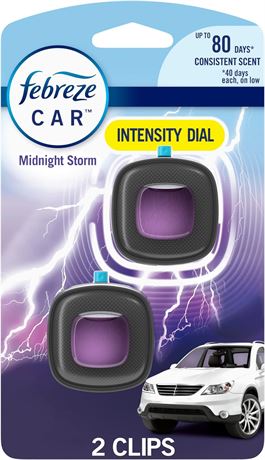 Febreze Car Air Freshener Vent Clip Midnight Storm Scent, 06 oz.