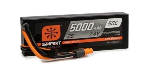 SPMX50002S50H3 5000mAh 2S 7.4V 50C Smart LiPo Hardcase
