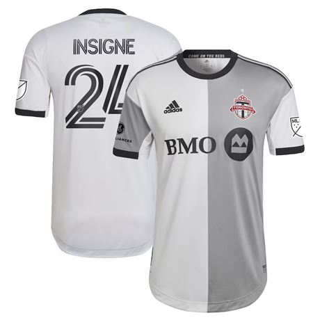 XXL Men's adidas Lorenzo Insigne White/Gray Toronto FC 2022 Jersey