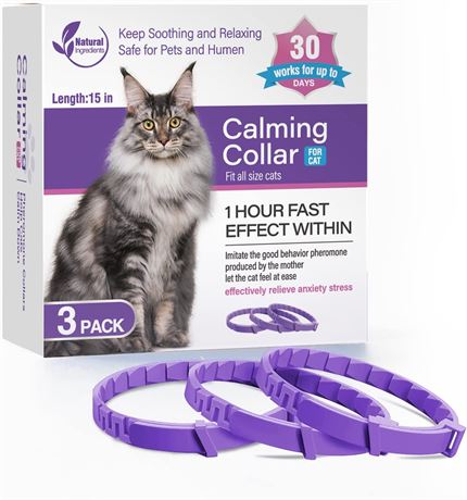 3 Pack Calming Collar Efficient Relieve Reduce Anxiety Stress Pheromones Calm