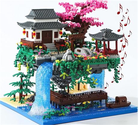 Yushinv Cherry Blossom Tree Building Set, Japanese Sakura Tree House, 3220 Pcs