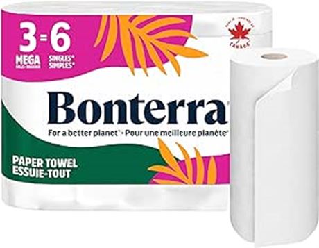 Bonterra Responsibly Sourced Paper Towel 3 Mega Rolls