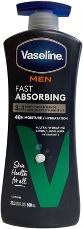 Vaseline Men Body and Face Lotion, 20.3 Ounce Bottle
