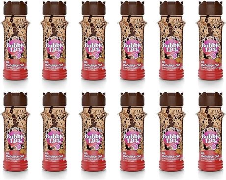 BubbleLick Premium Natural Chocolate Flavored Bubble Solution, 12 Pack of 2.5 oz