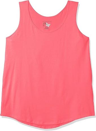 1X Just My Size Women's Shirt-Tail Tank Top, Pink