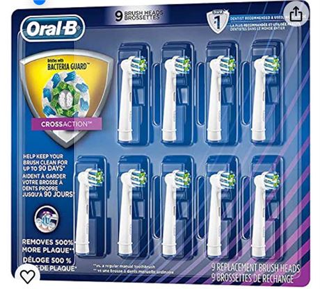 Oral B 9 Braun Oral-b Cross Action Replacement Toothbrush Heads