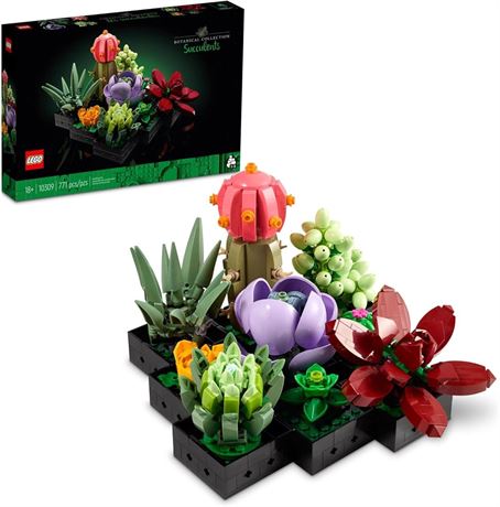 LEGO Icons Succulents Artificial Plant Set for Adults, Home Decor, Birthday,