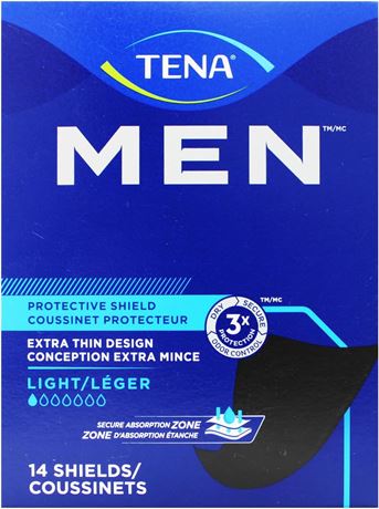 Tena Men Discreet Protection Protective Shield Extra Light - 14 Pack