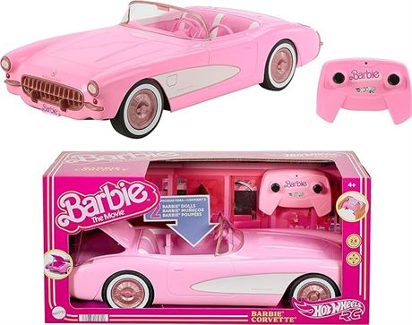 Hot Wheels Barbie RC Corvette from Barbie the Movie, Full-Function Remote