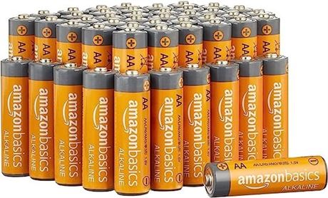 Amazon Basics 48 Pack AA High-Performance Alkaline Batteries, 10-Year Shelf Life