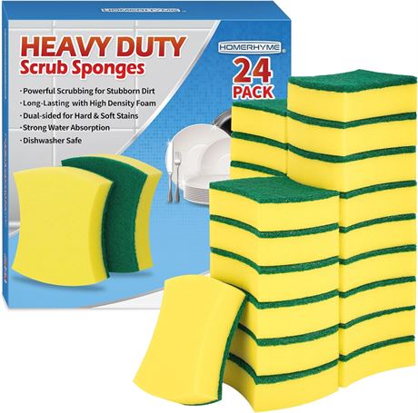 HOMERHYME Heavy Duty Sponges, 24 Pack